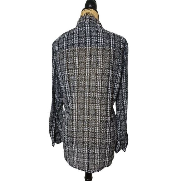 Michael Michael Kor Semi Sheer Blouse Roll Tab Sleeves Studded Med NWOT - Picture 5 of 7